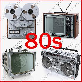 Collection of retro electronics 80s Akai SHARP Sony Trinitron Singer